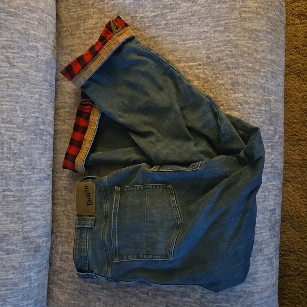 Duluth Trading Co Ballroom Double Flex Jeans Lined 38x32 Standard Fit